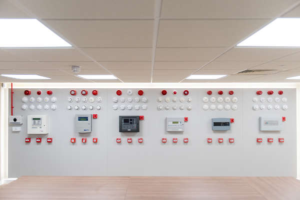 Churches Fire commercial fire safety products in showroom of all fire alarm systems