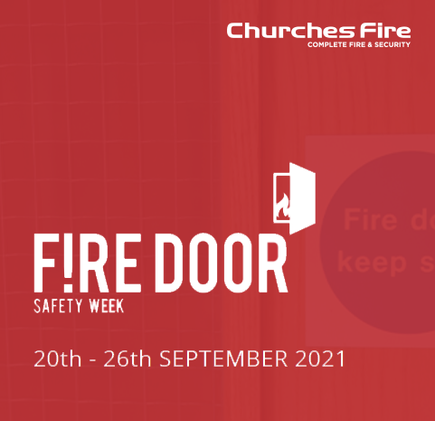 Fire door safety week 2021 Logo by Churches Fire 