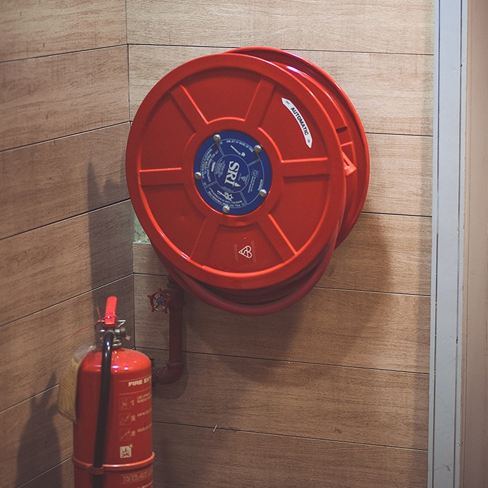 Fire hose and extinguisher