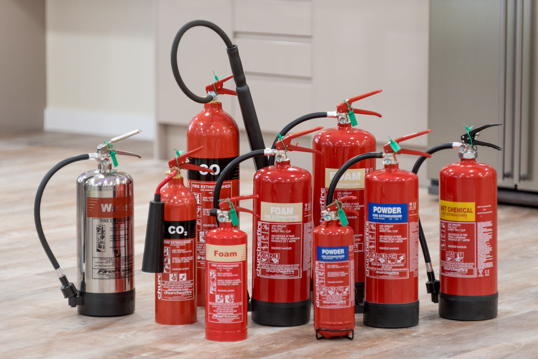 Selection of Churches Fire extinguishers